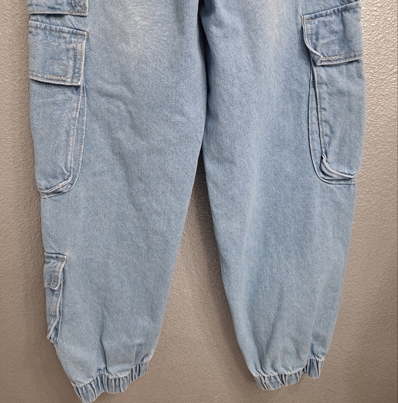 Denim Cargo High Waist Joggers    Size 9/10 - Picture 6 of 7